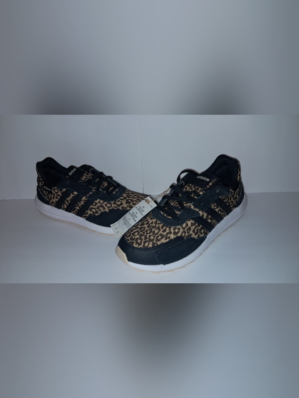 adidas Women's Leopard-Print Lace-Up Sneakers in Black & Brown
